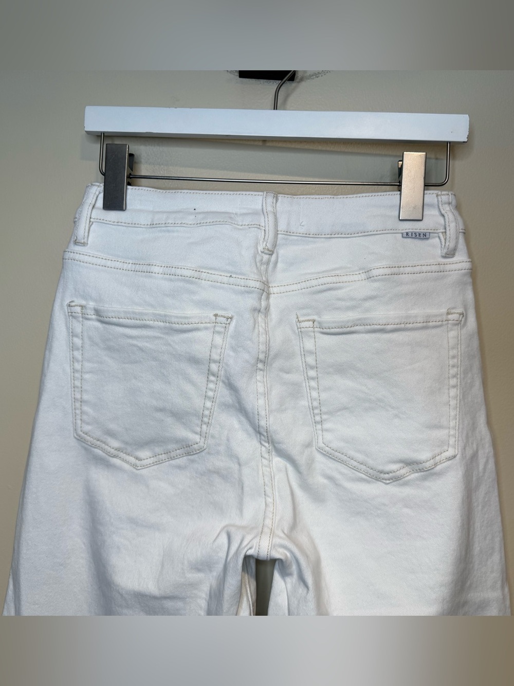 Risen Jeans Barrel wide leg jeans tummy control in Ivory white size 5 / 27 - Picture 8 of 11